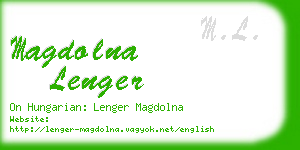 magdolna lenger business card